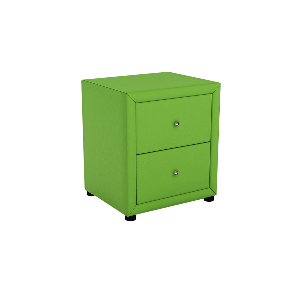 CALVINIA - 2-drawer Fabric/PU Bedside Table