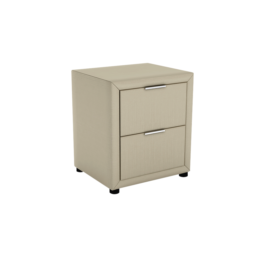 CAMBER - 2-drawer Fabric/PU Bedside Table