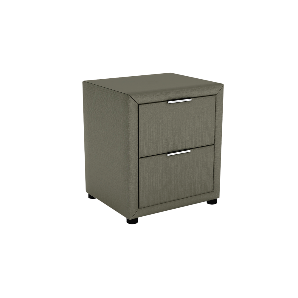 CAMBER - 2-drawer Fabric/PU Bedside Table