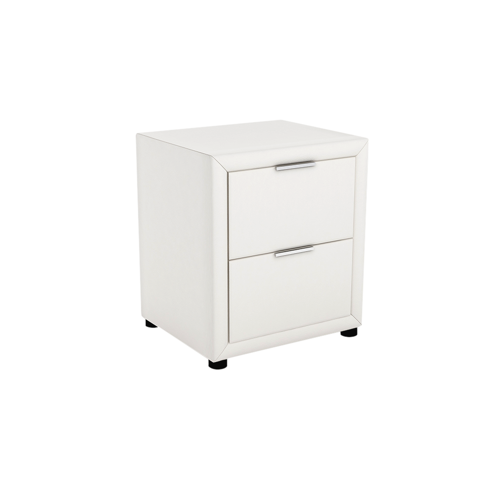 CAMBER - 2-drawer Fabric/PU Bedside Table