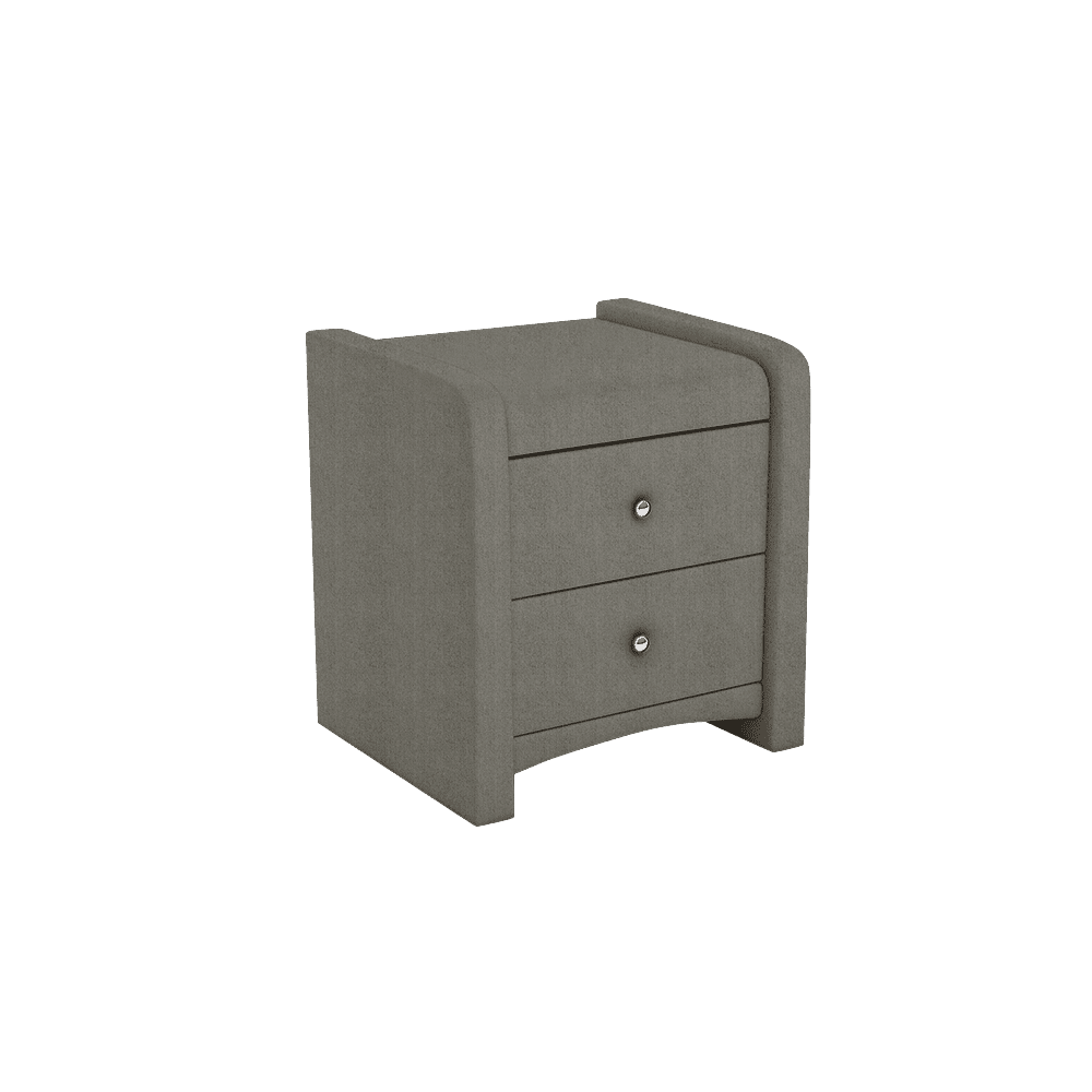 CARNAVON - 2-drawer Fabric/PU Bedside Table