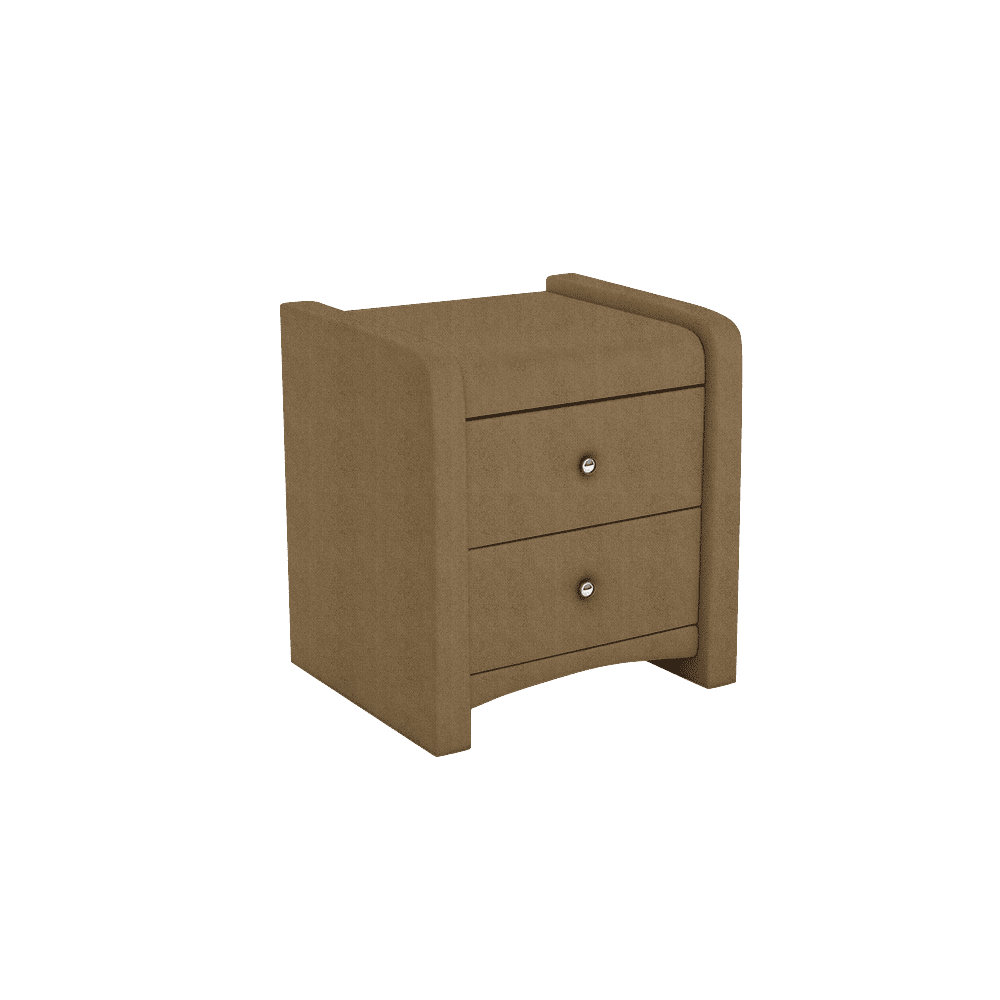 CARNAVON - 2-drawer Fabric/PU Bedside Table