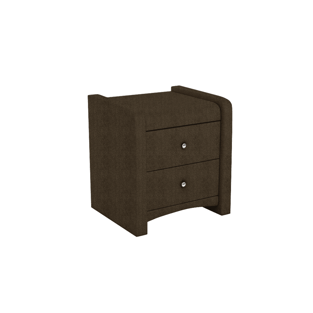 CARNAVON - 2-drawer Fabric/PU Bedside Table