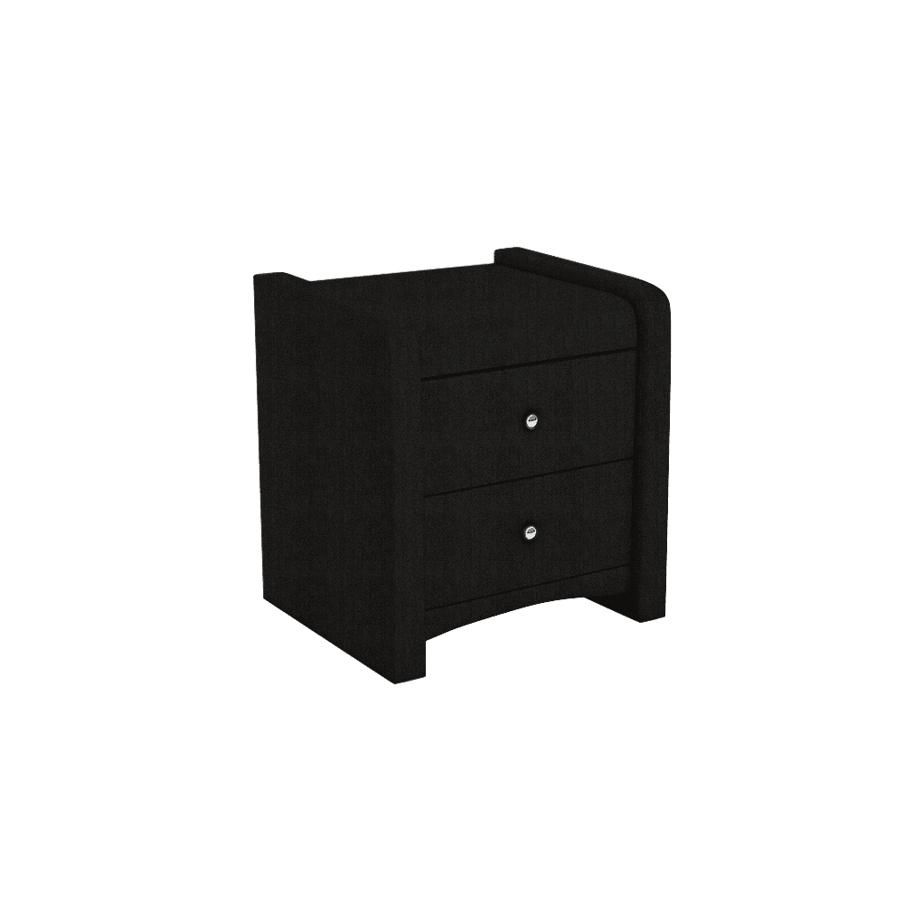 CARNAVON - 2-drawer Fabric/PU Bedside Table