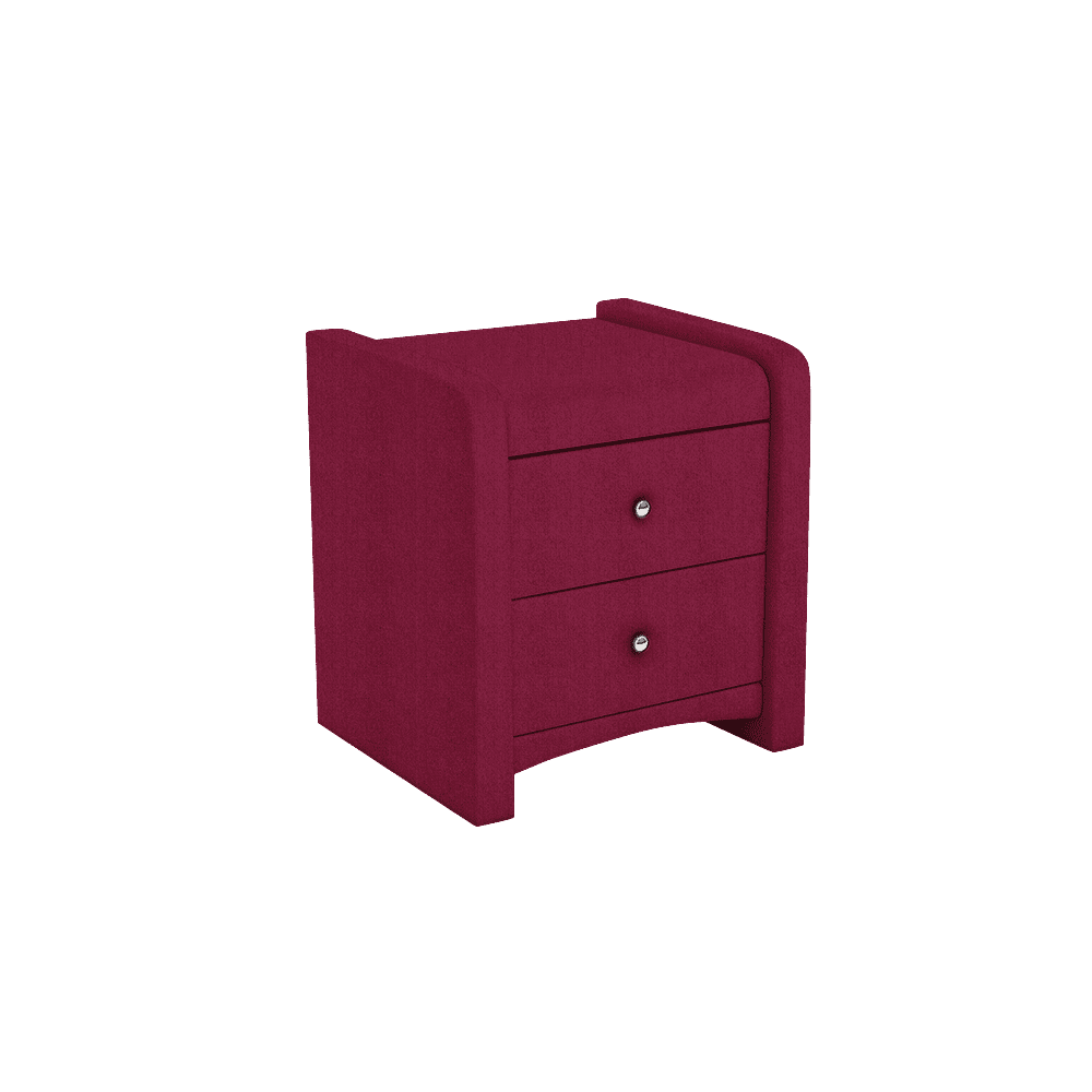 CARNAVON - 2-drawer Fabric/PU Bedside Table