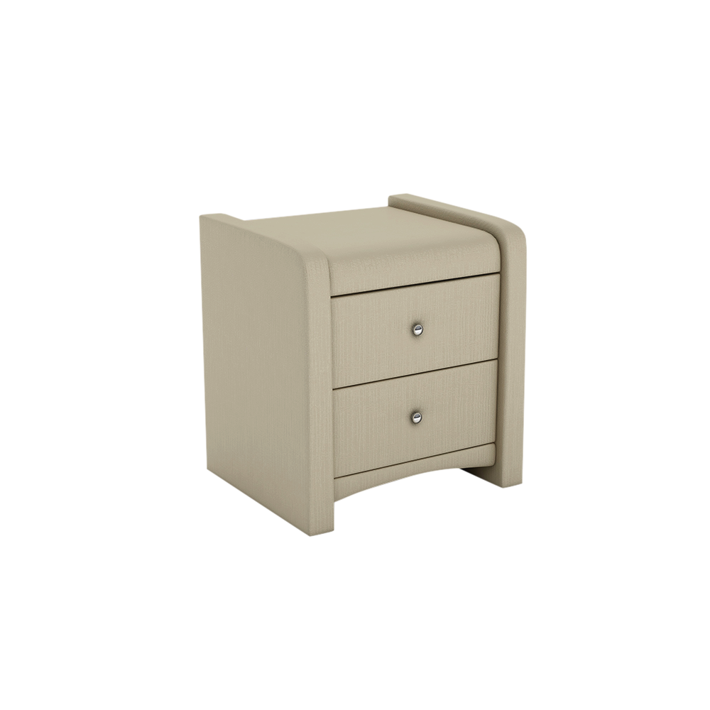 CARNAVON - 2-drawer Fabric/PU Bedside Table