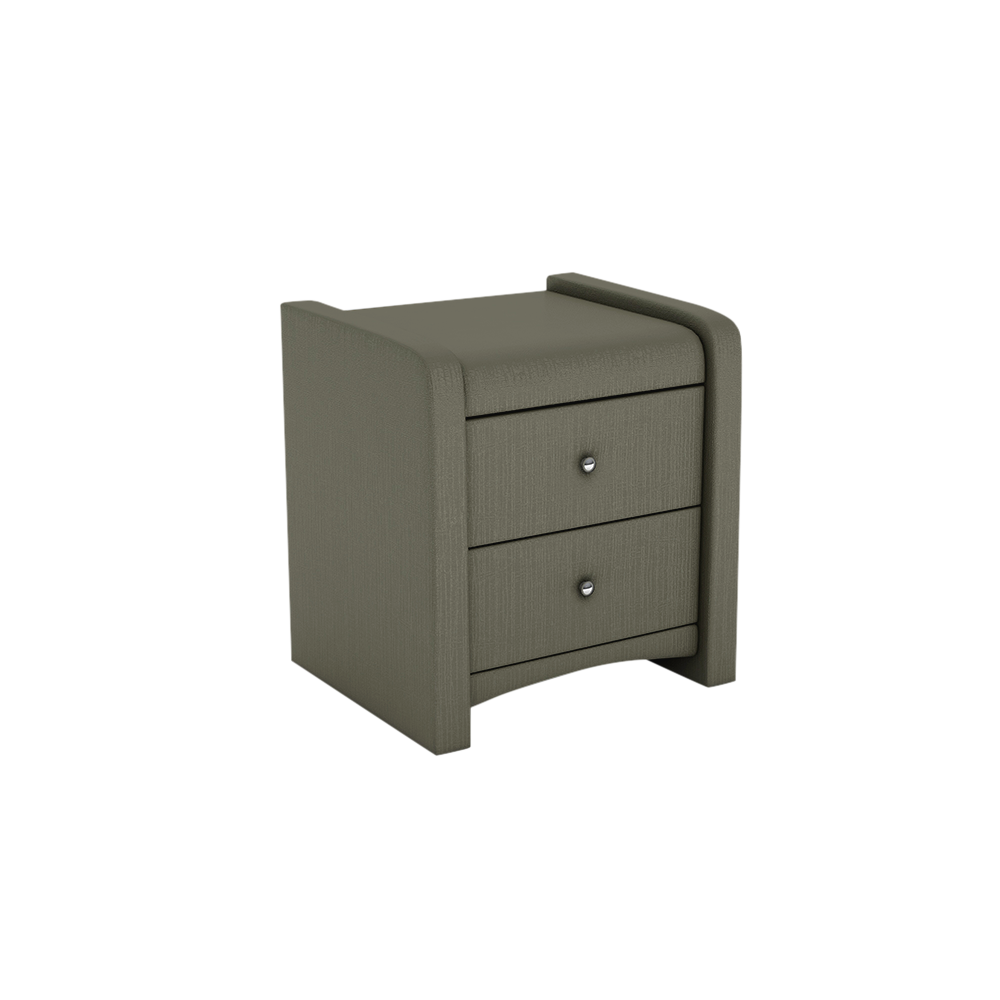 CARNAVON - 2-drawer Fabric/PU Bedside Table