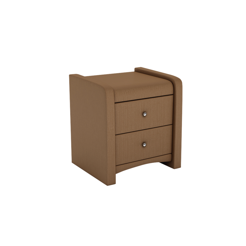 CARNAVON - 2-drawer Fabric/PU Bedside Table