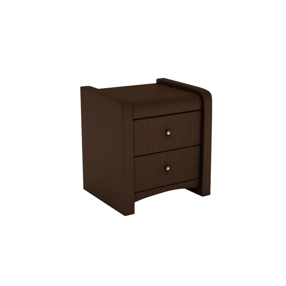 CARNAVON - 2-drawer Fabric/PU Bedside Table