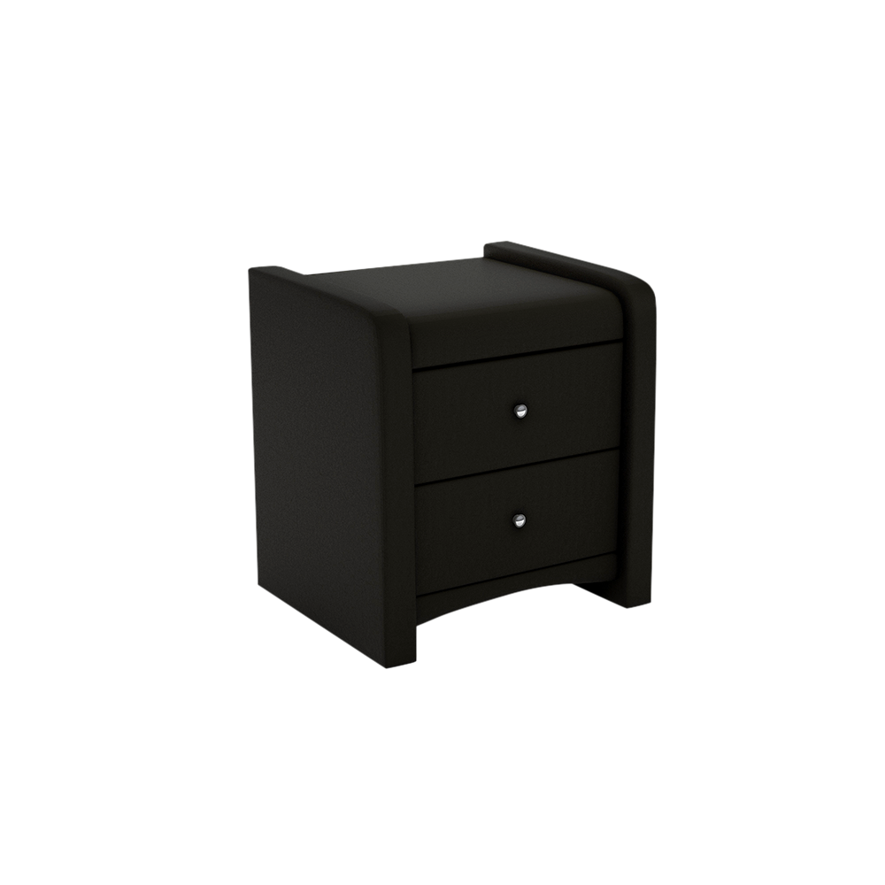 CARNAVON - 2-drawer Fabric/PU Bedside Table