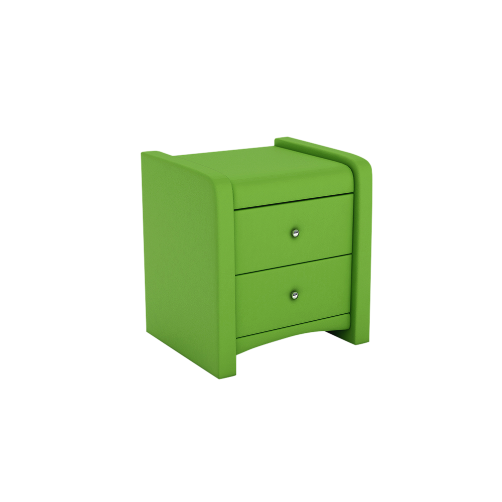 CARNAVON - 2-drawer Fabric/PU Bedside Table