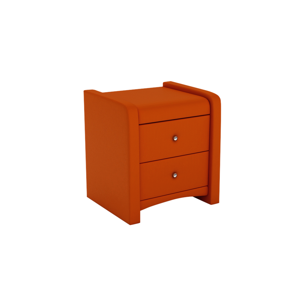 CARNAVON - 2-drawer Fabric/PU Bedside Table