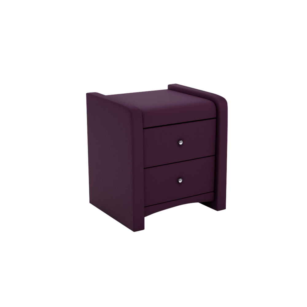 CARNAVON - 2-drawer Fabric/PU Bedside Table