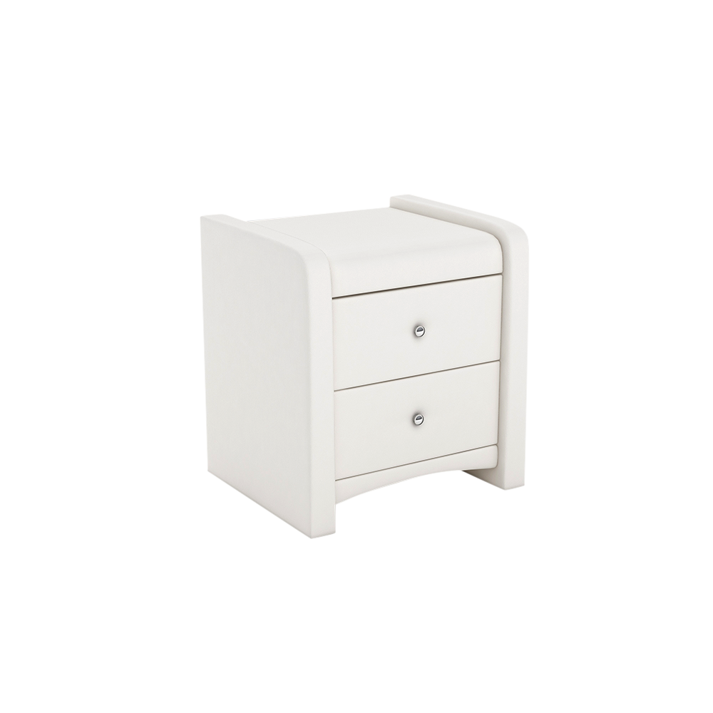 CARNAVON - 2-drawer Fabric/PU Bedside Table