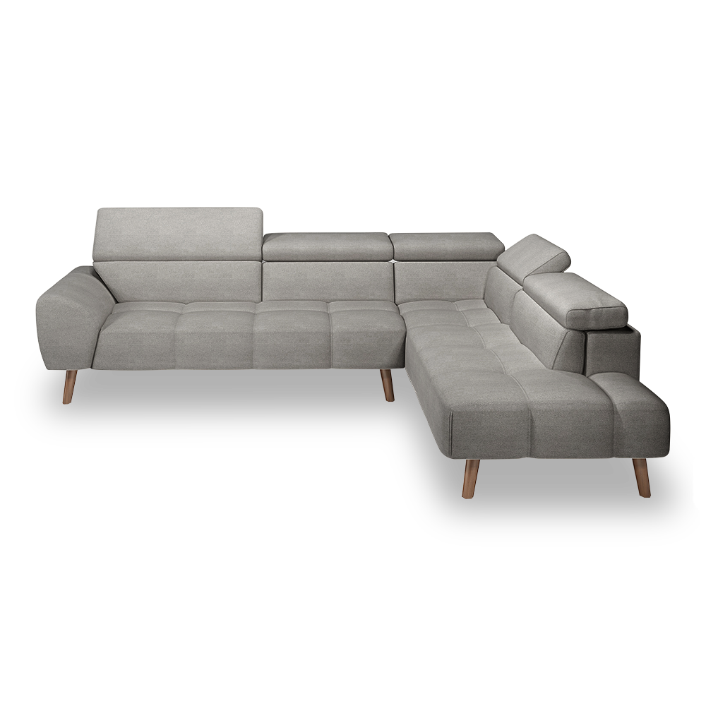 VANERY Adjustable Headrest Fabric / Leather LShaped Corner Sofa