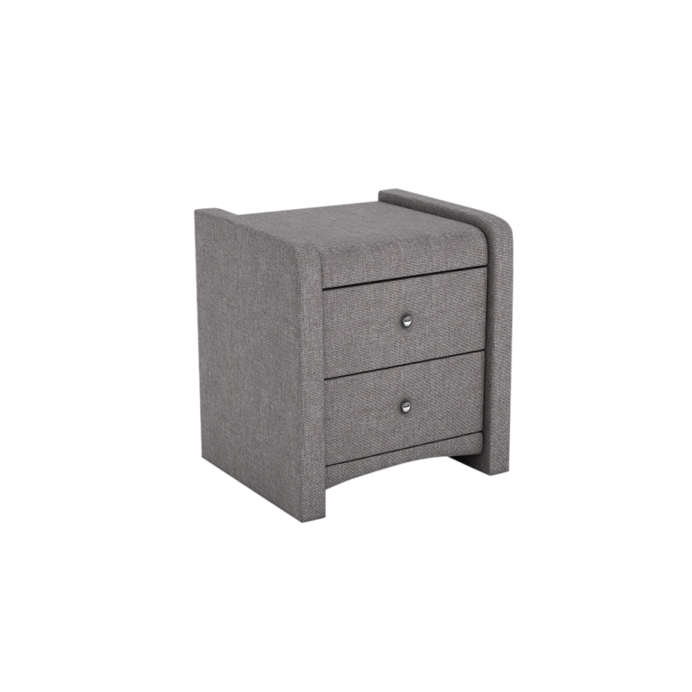 CARNAVON 2drawer Fabric/PU Bedside Table Crownlivin