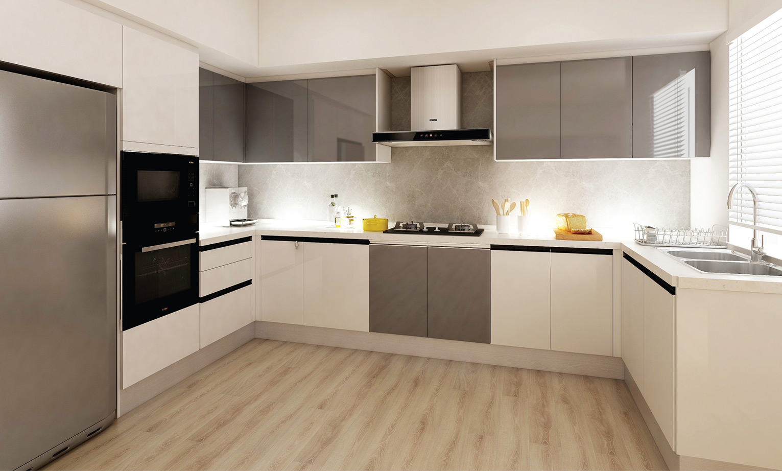 kitchen shape modular scandinavian theme contemporary modern