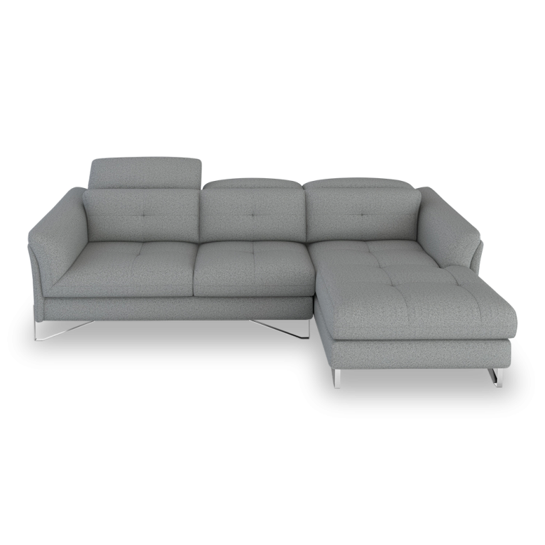 VALAIS Adjustable Headrest Fabric / Leather LShaped Sofa (Left