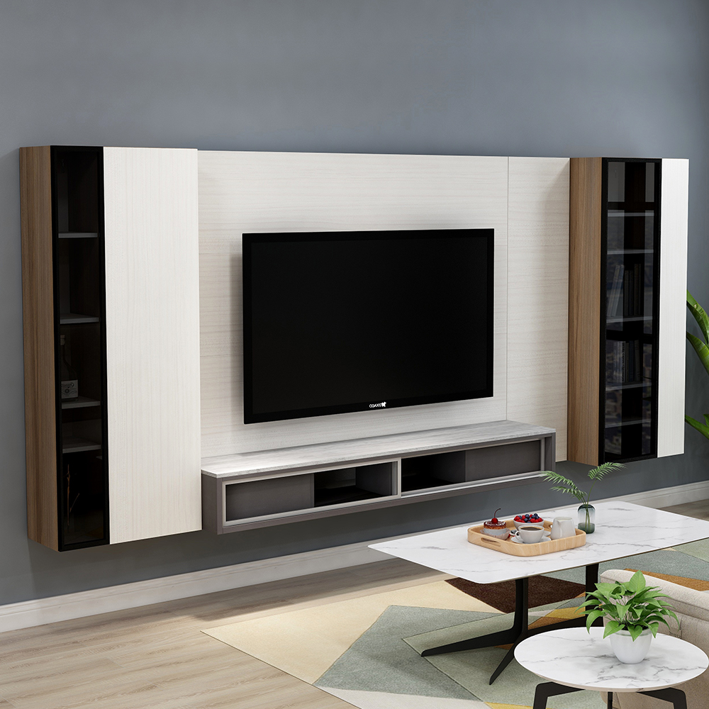 CALIS – Mix & Match TV Wall Cabinet with Extended Wall Panel & 4 ...
