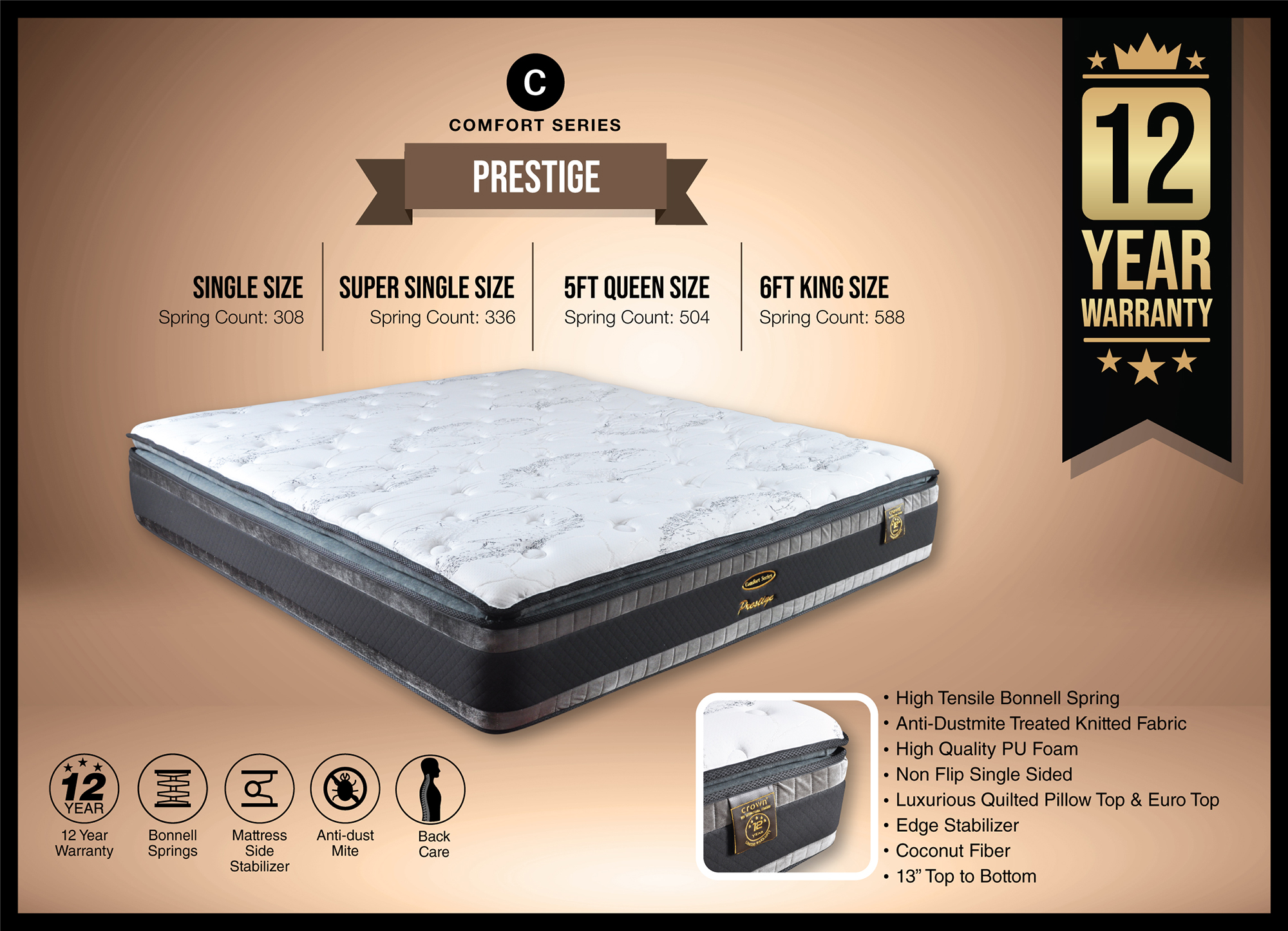 prestige king size mattress
