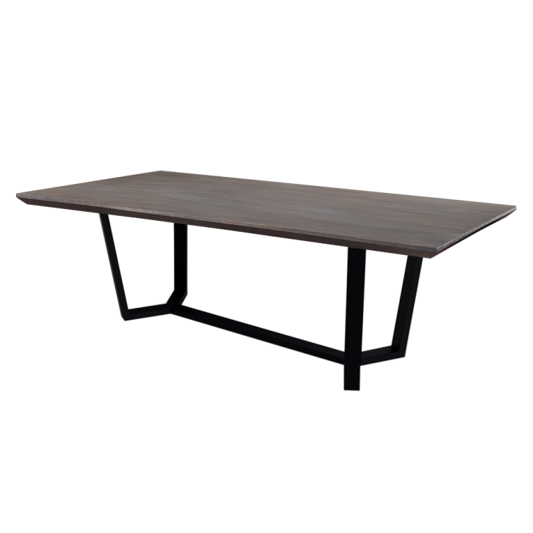 Canada Wood Dining Table with Black Metal Leg (6 / 8Seaters) Crownlivin