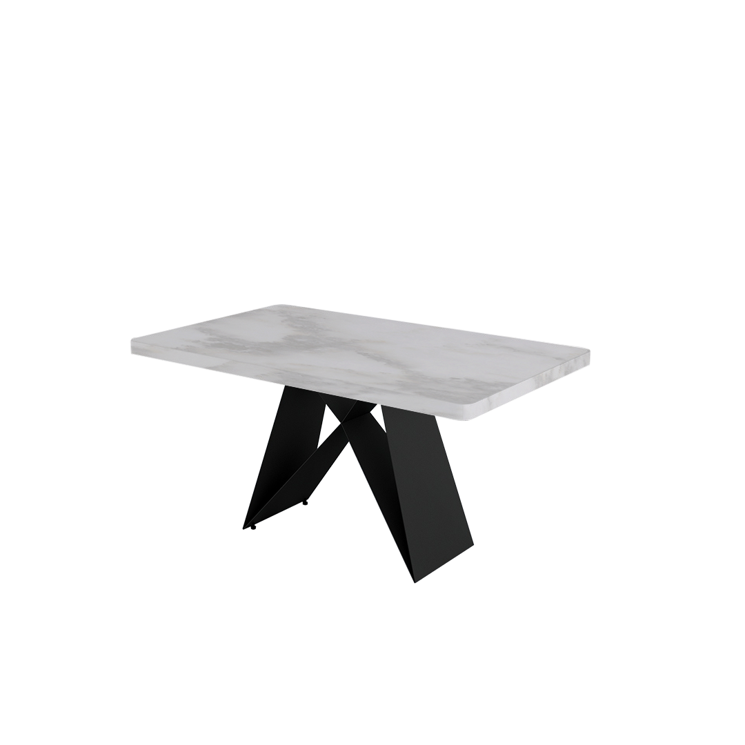 Simple Rectangular Marble Dining Table with Marble Base (8seaters