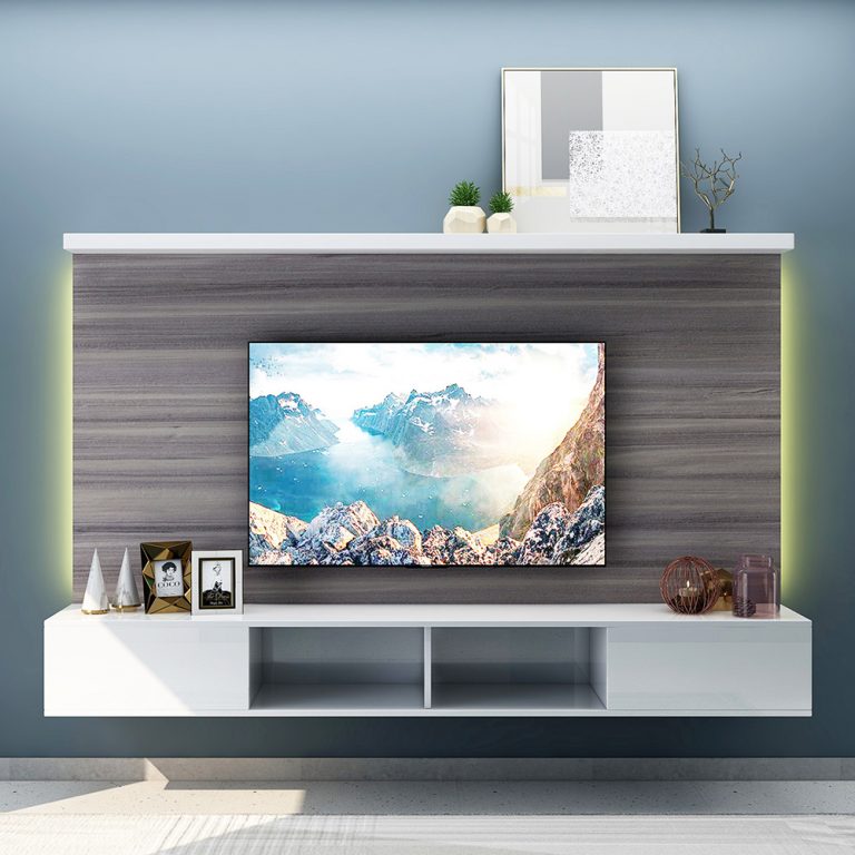 Modular Wall TV with Wall Panel (W2393 x D442 x H1554mm