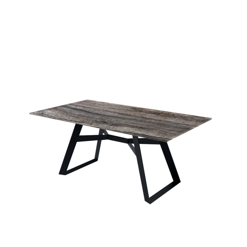 6ft Rectangular Silver Travertine Natural Marble Dining Table Crownlivin