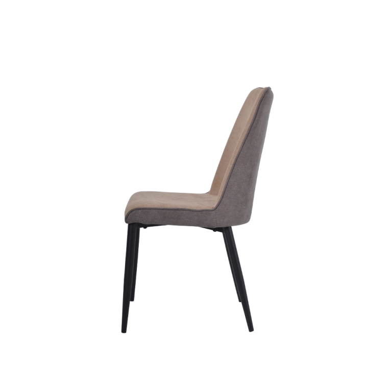 MILAS Light Brown Dining Chair with Metal Leg Crownlivin