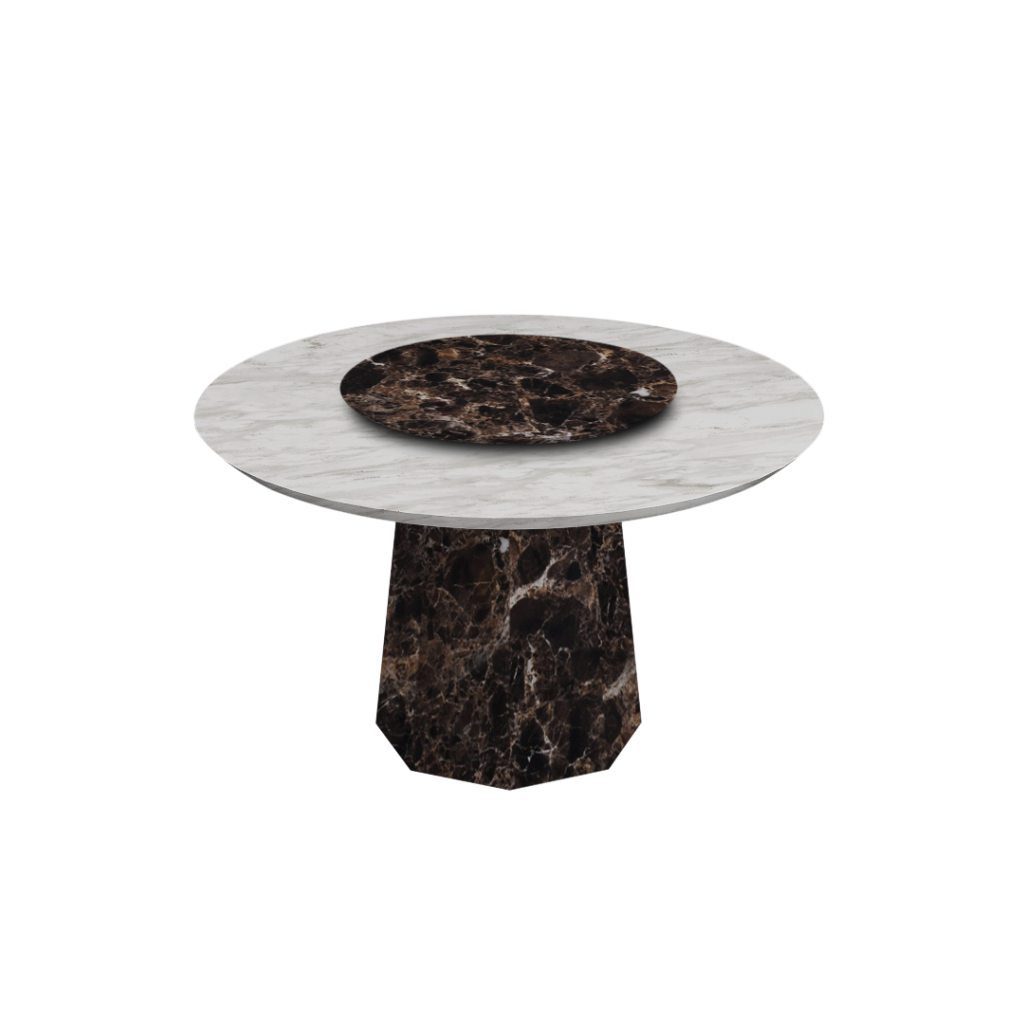 Mix & Match Round Marble Dining Table (6seater) Crownlivin