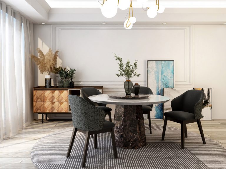 Mix & Match Round Marble Dining Table (6seater) Crownlivin